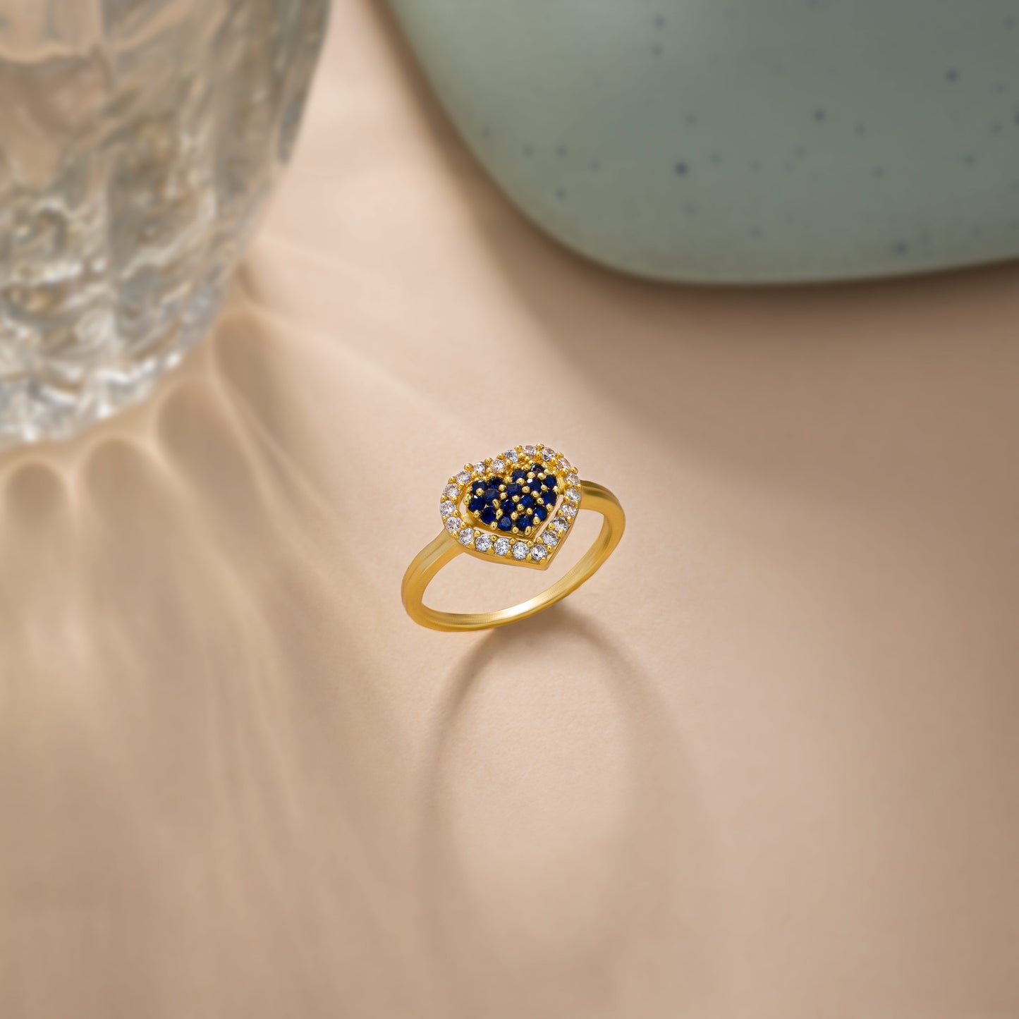 blue heart elegance ring