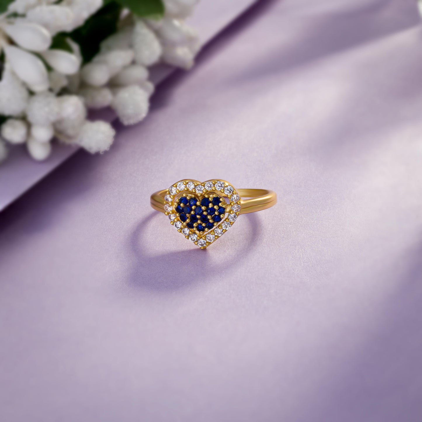 blue heart elegance ring