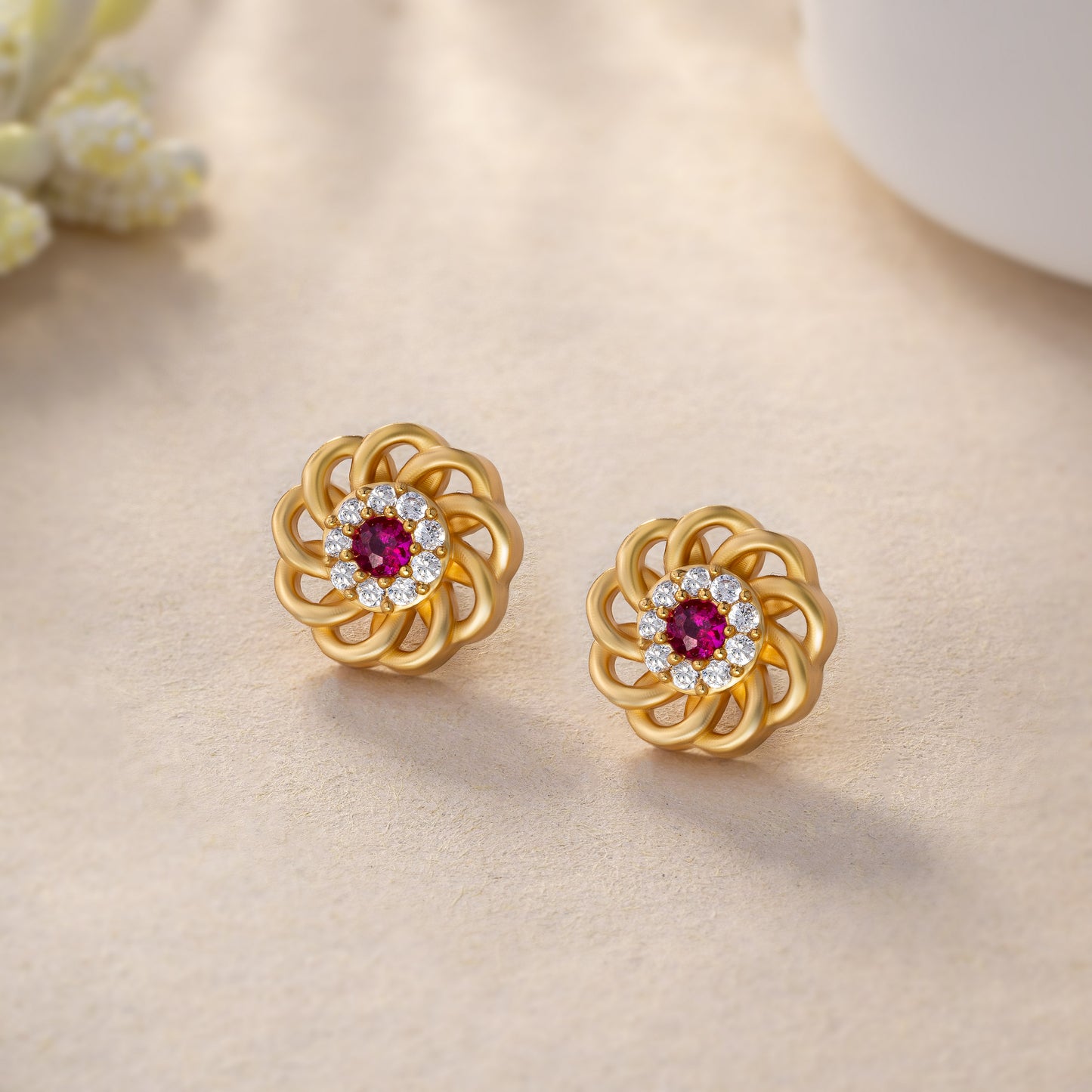 red midnight bloom earrings