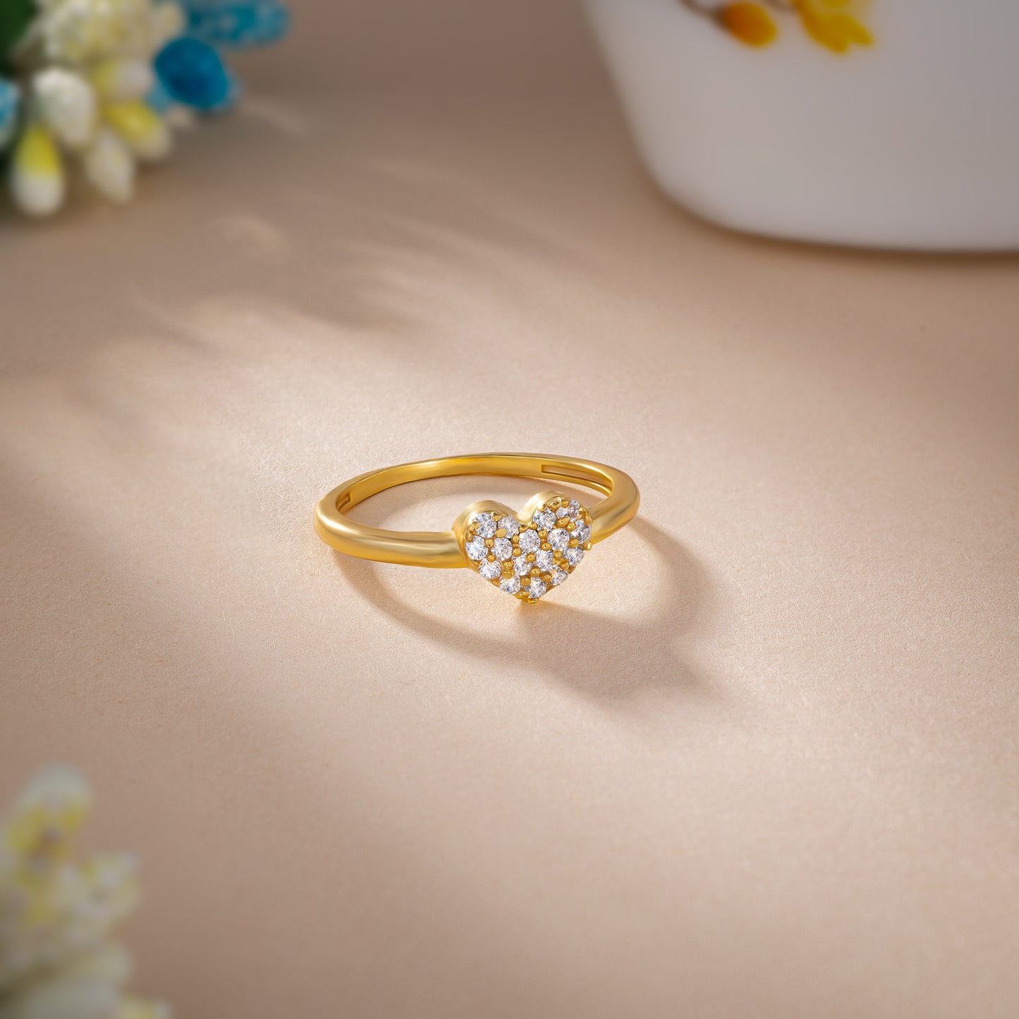 white heart spark ring