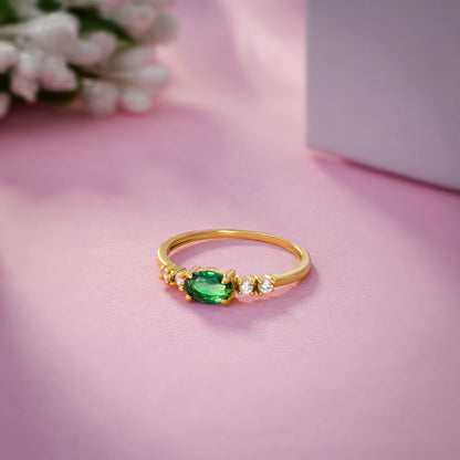 Green Sapphire Glimmer Ring