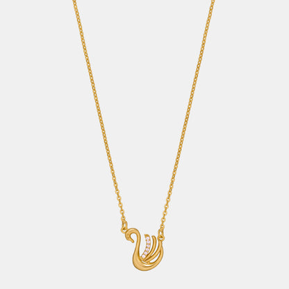 Golden Necklace with a Bird on it