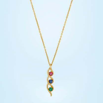 Golden Necklace with a Rainbow Stone Pendant