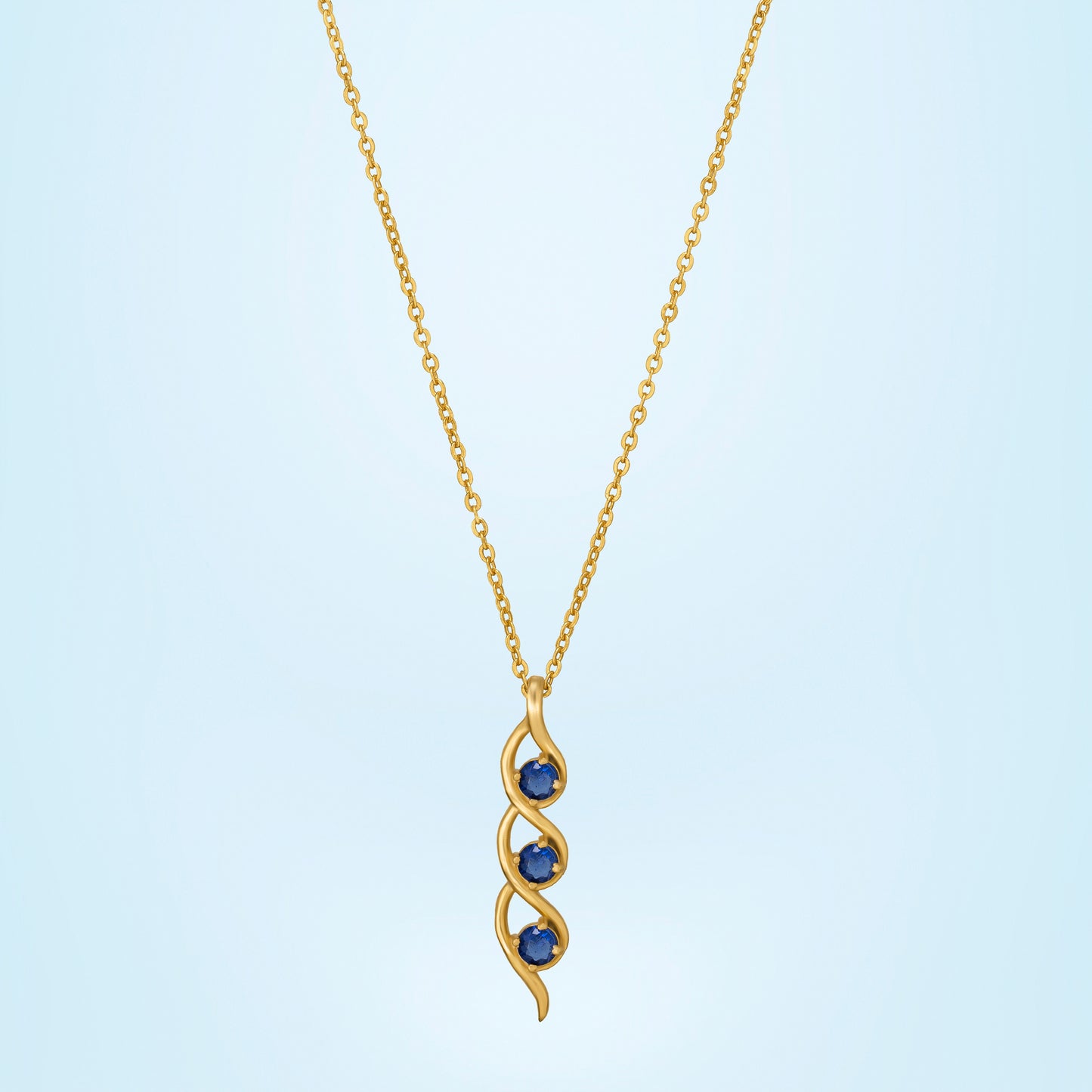 blue ethereal twist necklace