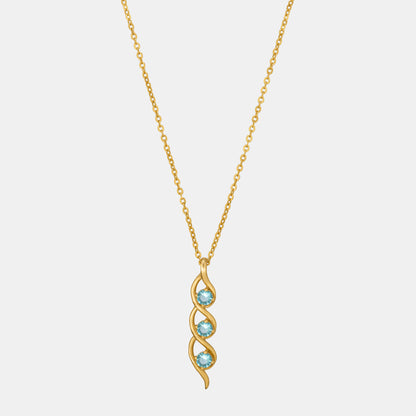 Golden Necklace with a Rainbow Stone Pendant