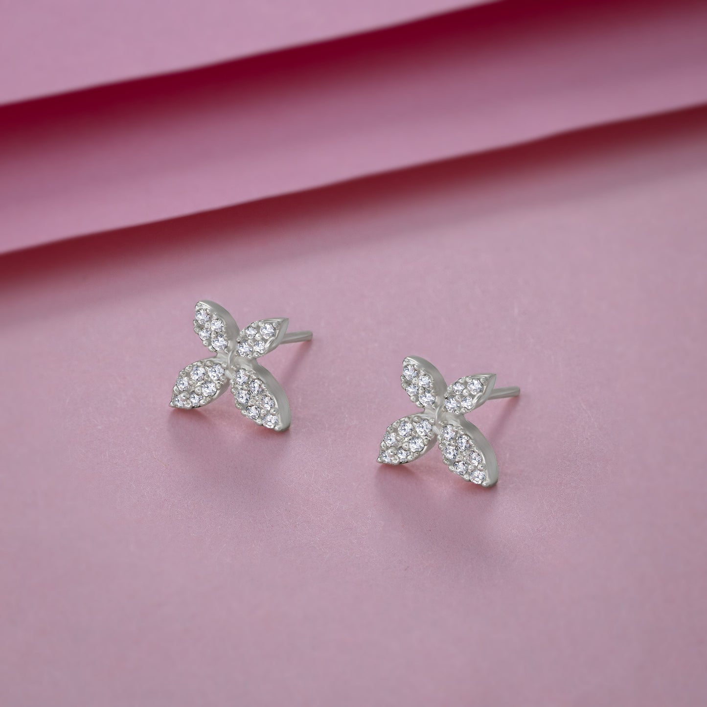 silver blossom star studs