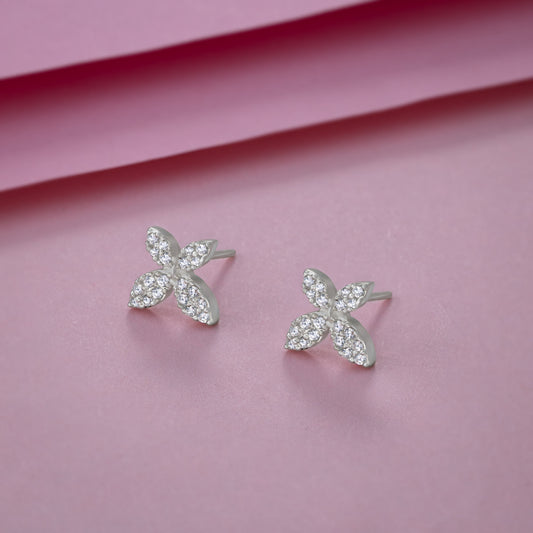 Silver Blossom Star Studs