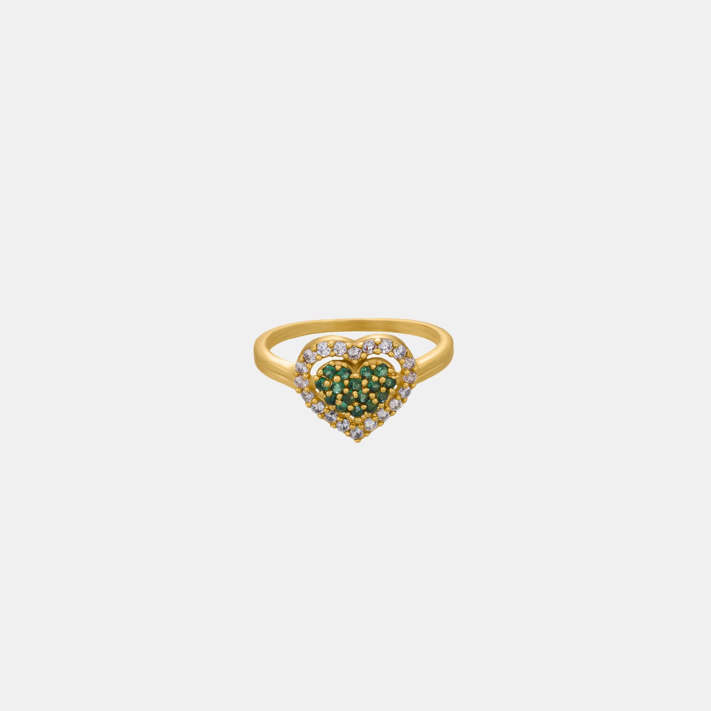 green heart elegance ring