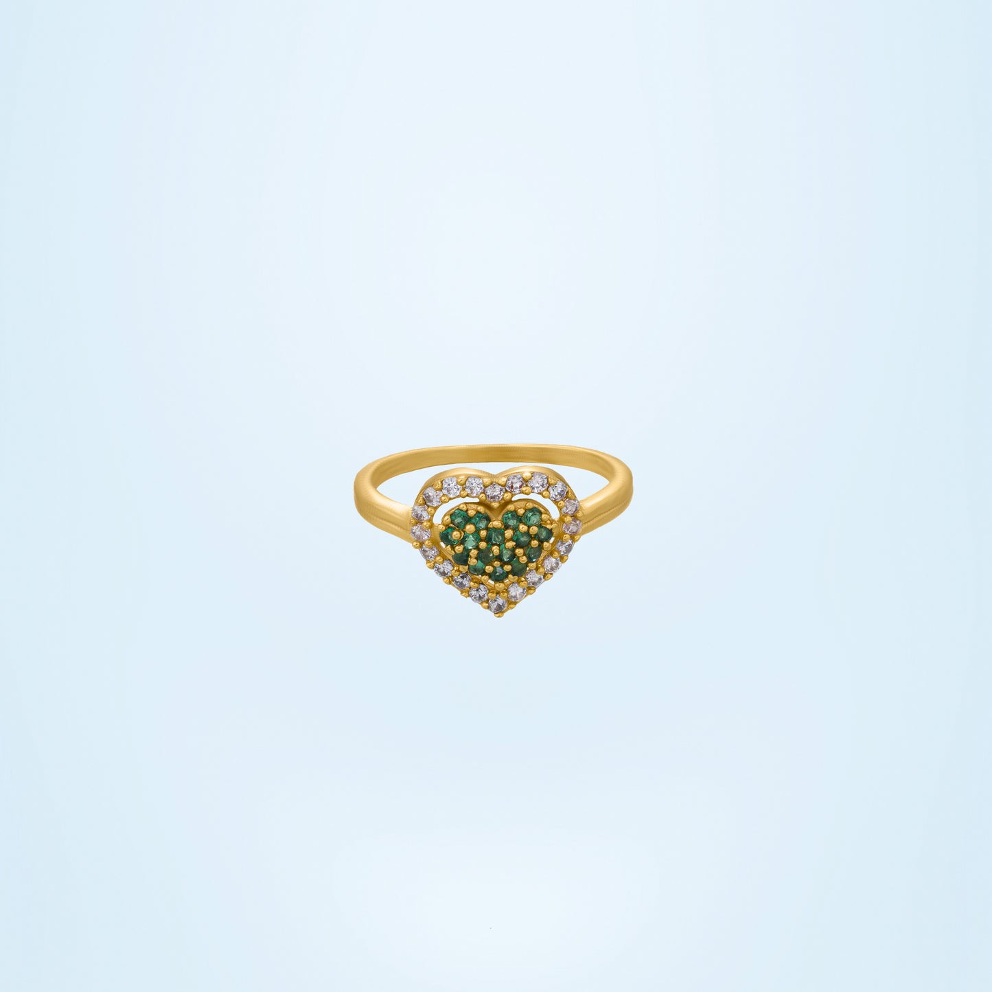 green heart elegance ring