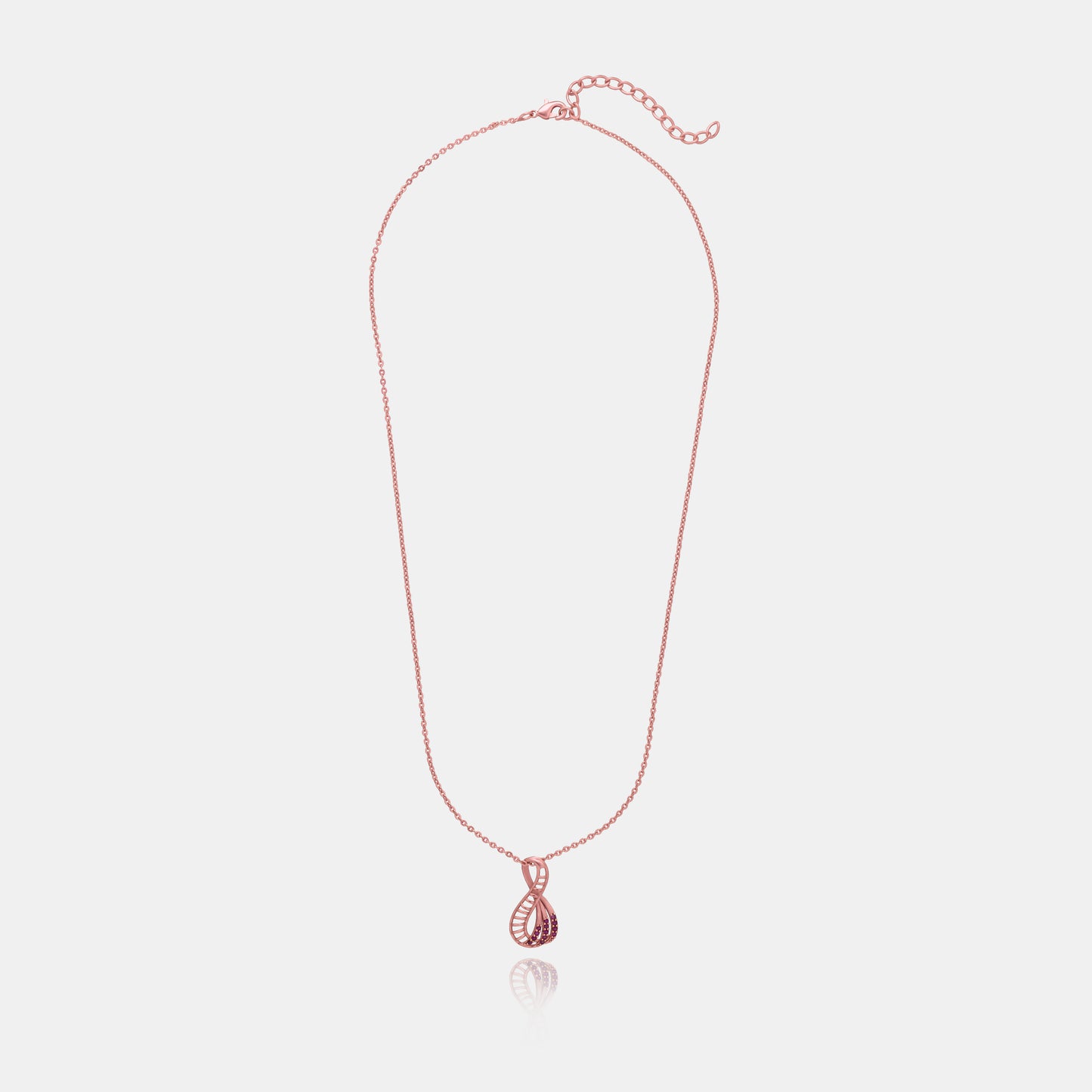 pink pendant with a rose gold necklace