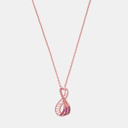 Pink Pendant with a Rose Gold Necklace