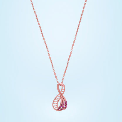 Pink Pendant with a Rose Gold Necklace