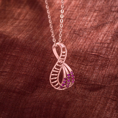 Pink Pendant with a Rose Gold Necklace