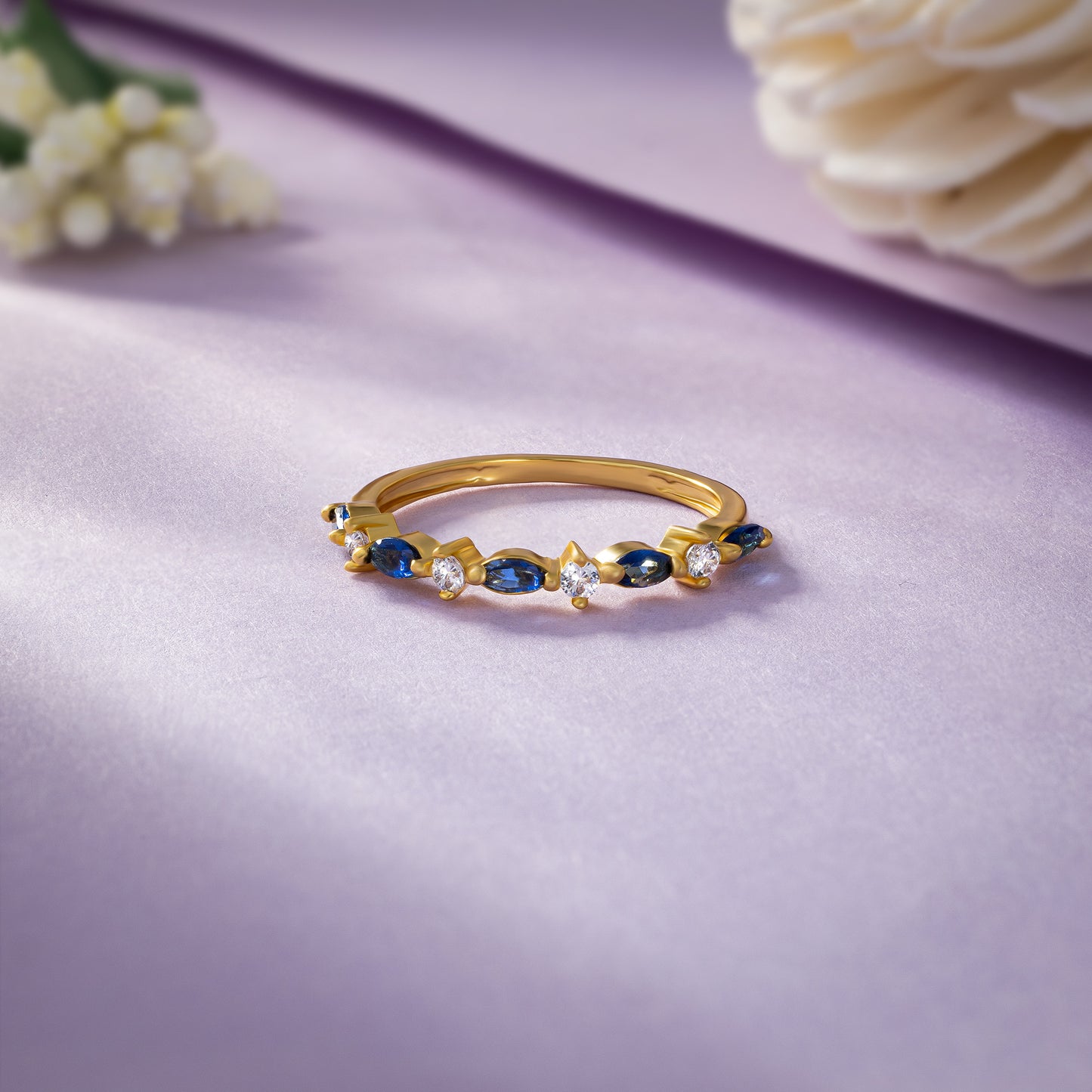 blue sparkle eternity band