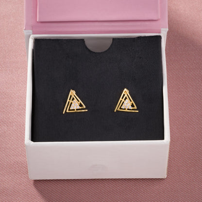 Pair of Golden Earrings with Diamonds