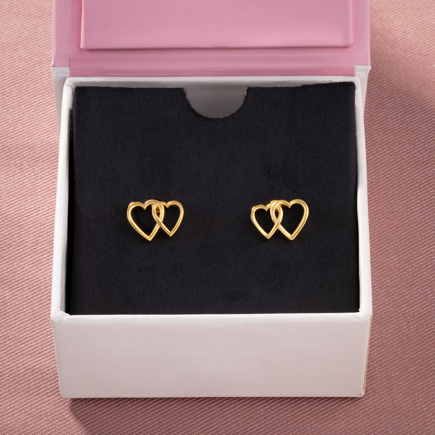 golden heart shaped earrings