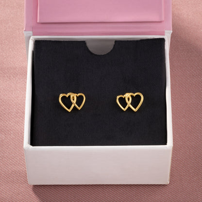 Golden Heart Shaped Earrings