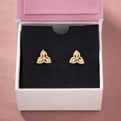 White Radiant Trinity Earrings