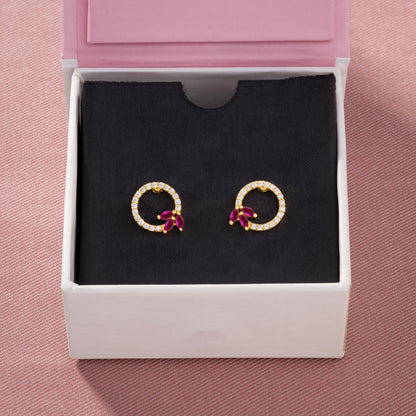 Pair of Golden and Cubic Earrings