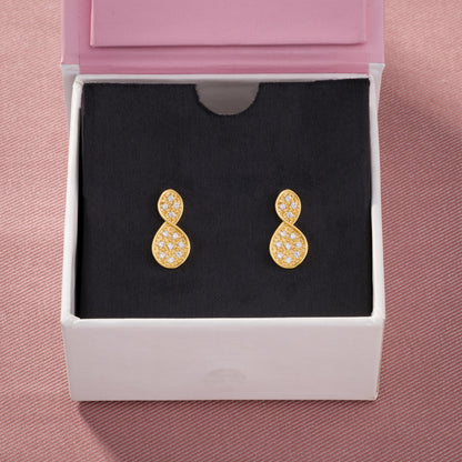 Pair of Golden Earrings with Diamonds