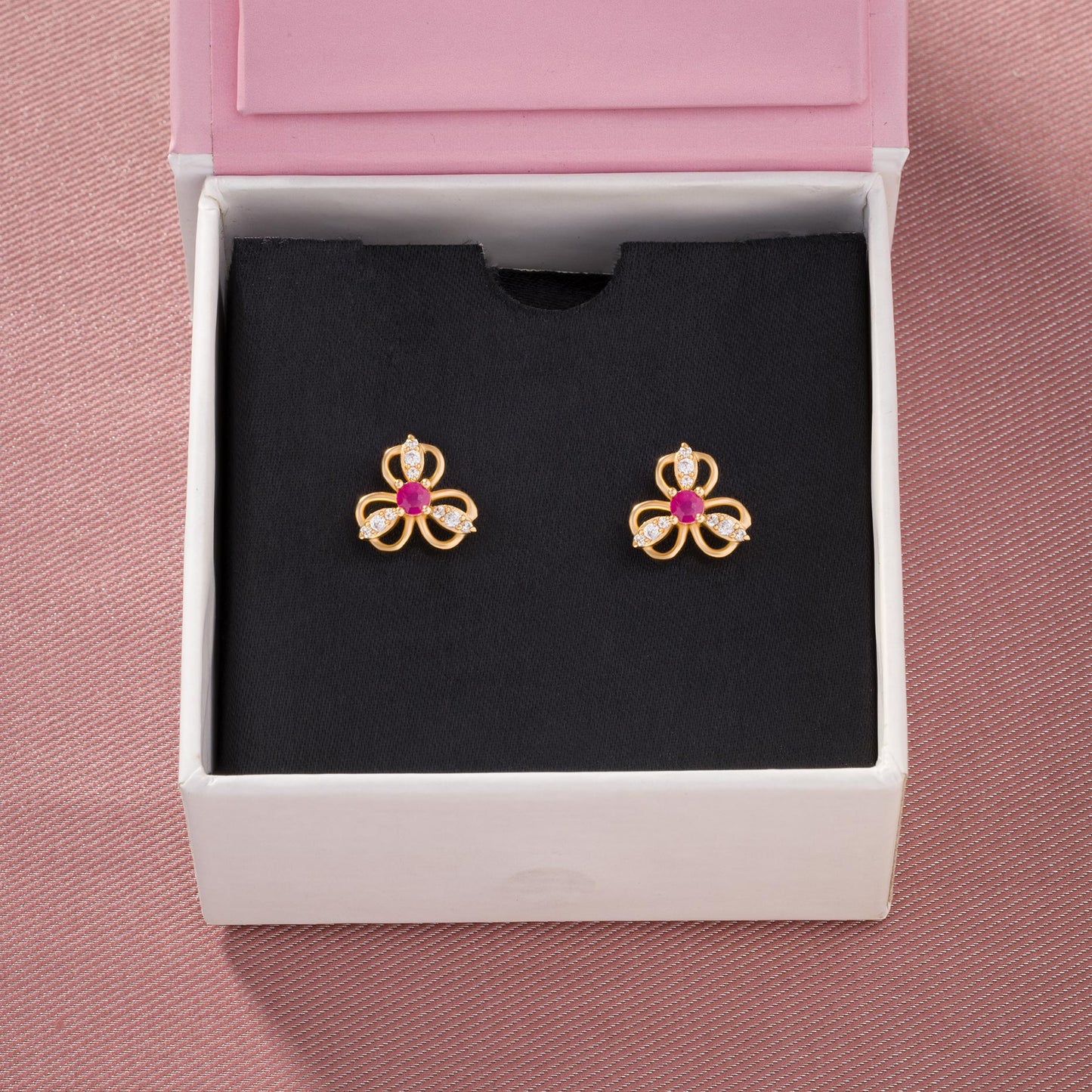 red floral bliss studs