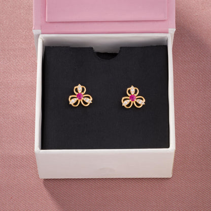 Red Floral Bliss Studs