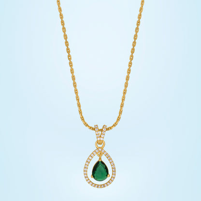 Green Emerald Teardrop Pendant