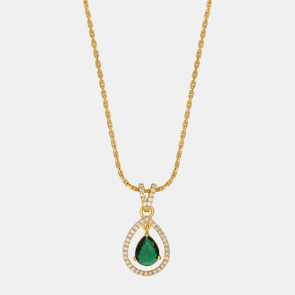 Green Emerald Teardrop Pendant