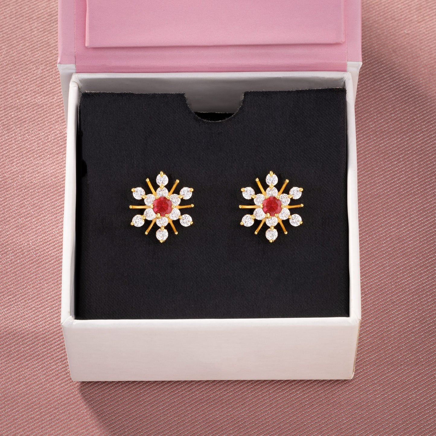 red midnight radiance sunburst studs