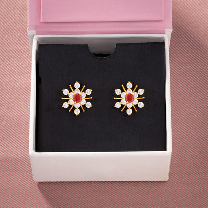 Red Midnight Radiance Sunburst Studs