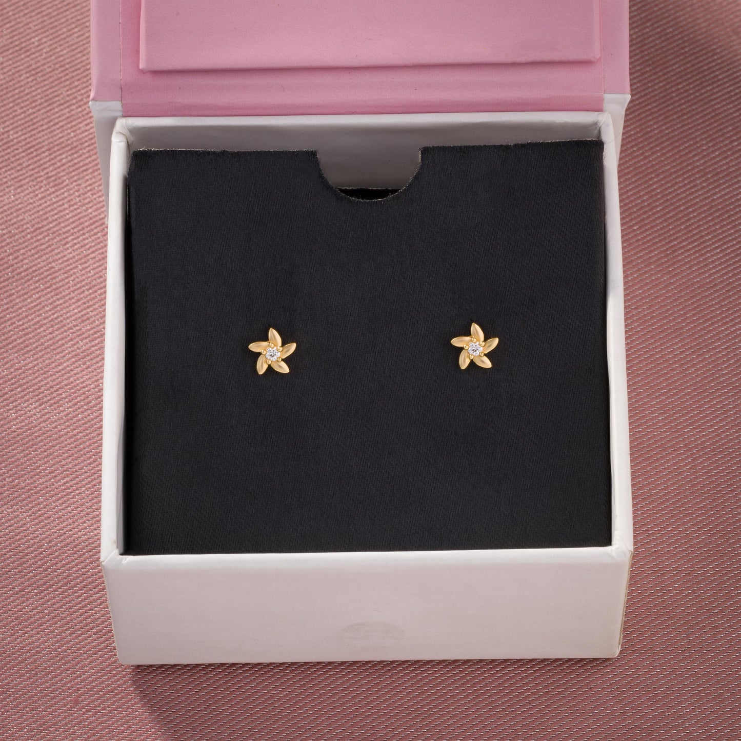 white golden grace studs