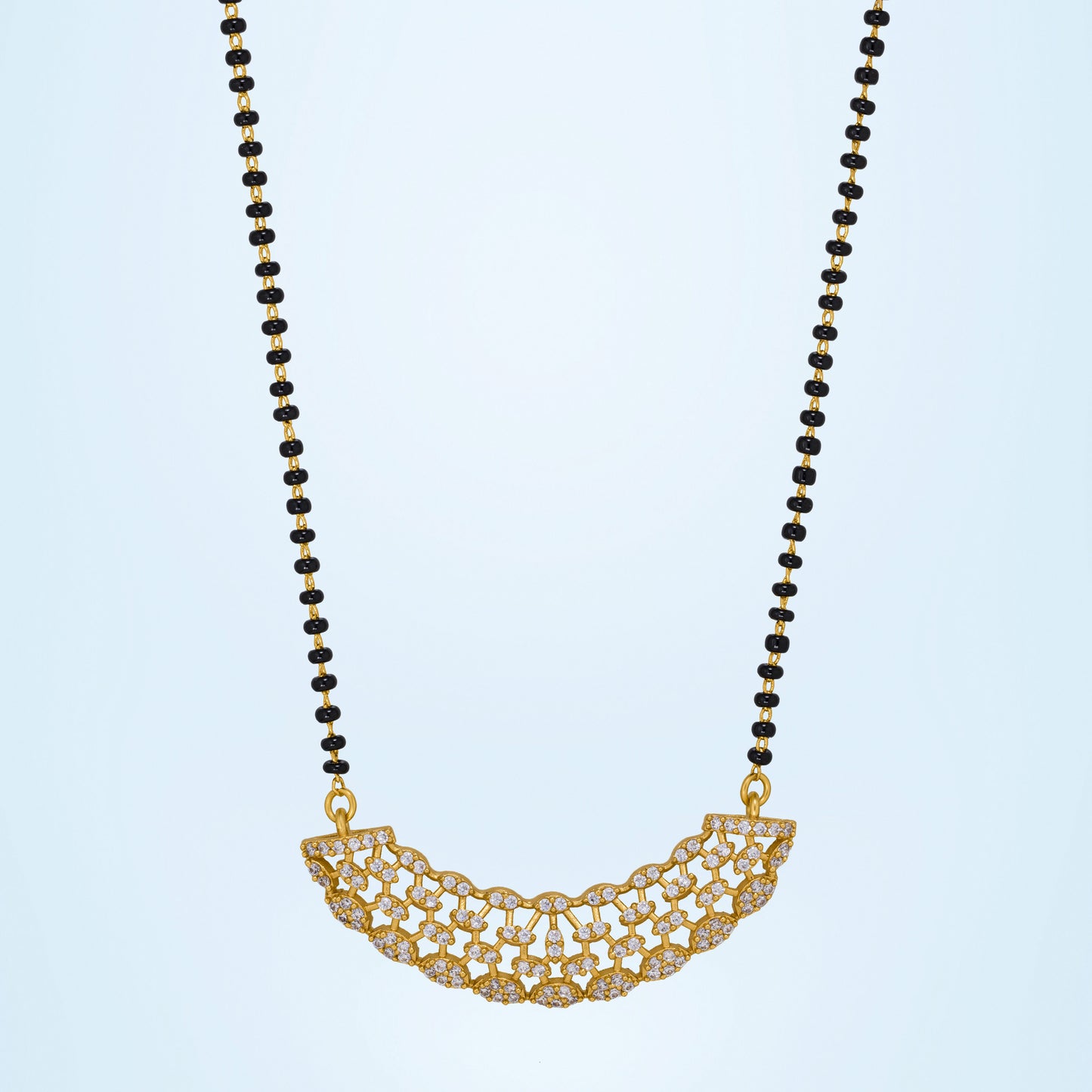 white blossom mangalsutra