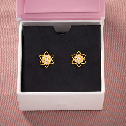 White Golden Bloom Studs