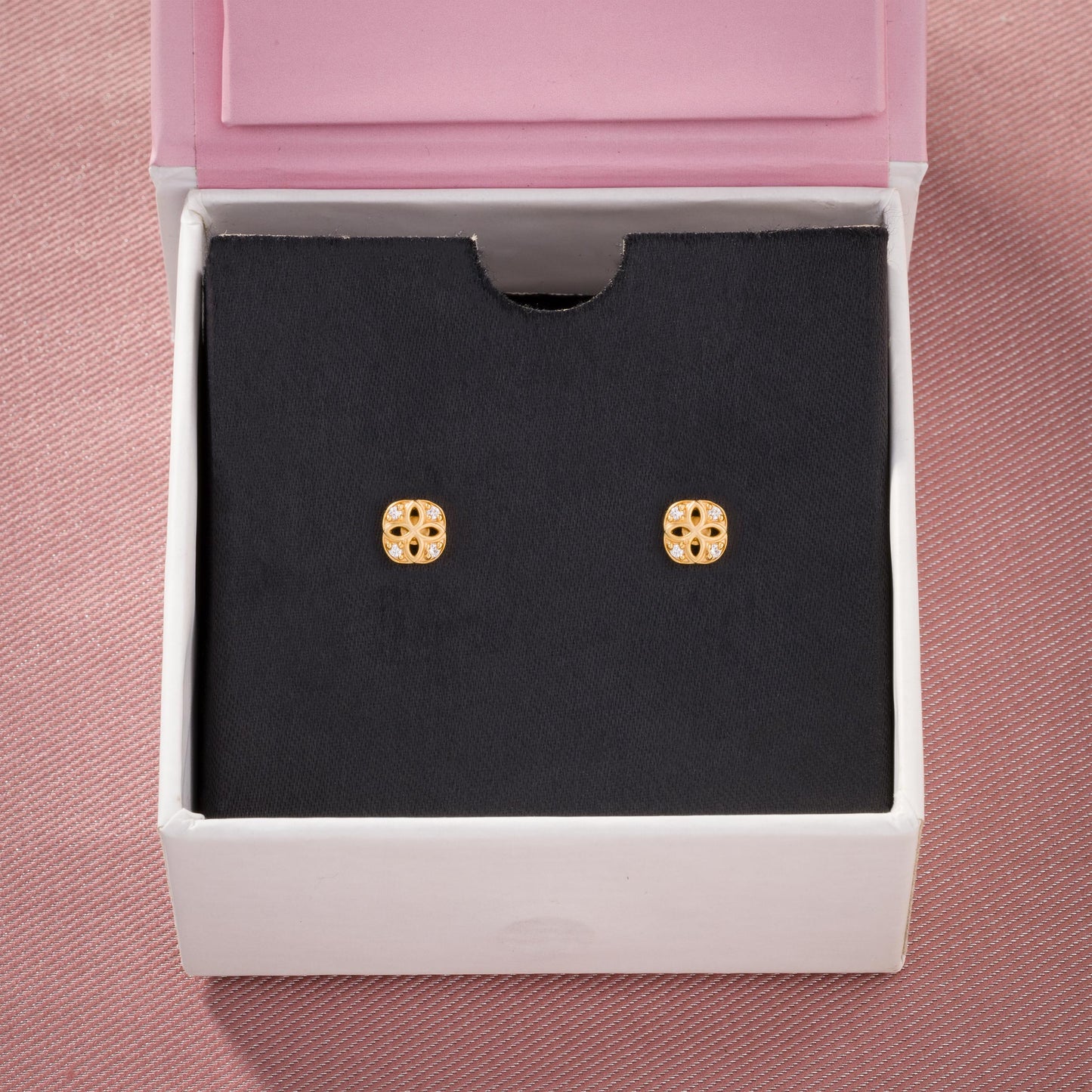 white harmony square studs