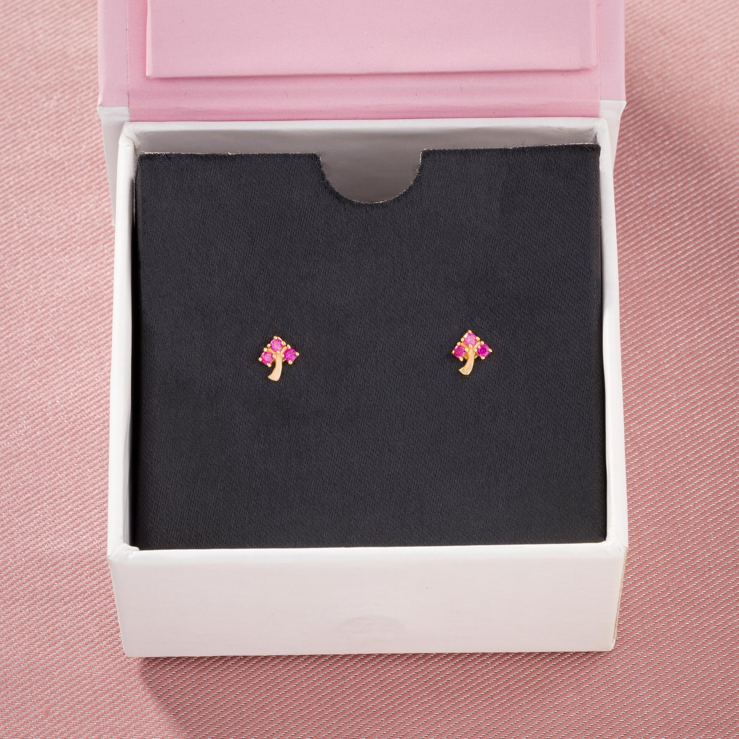 red blossom spark studs