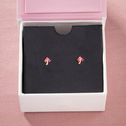 Red Blossom Spark Studs