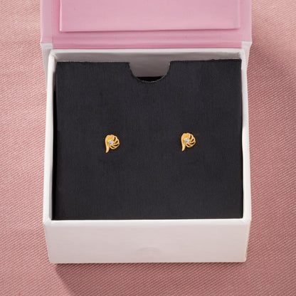 Pair of Golden Earrings with a Stone