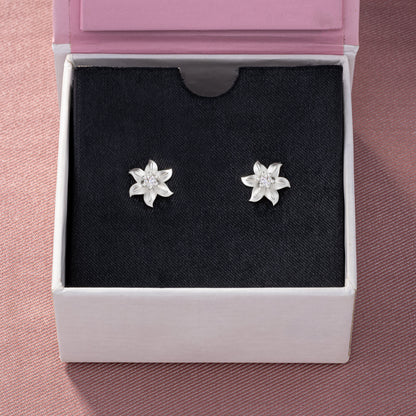 Silver Blooming Star Stud