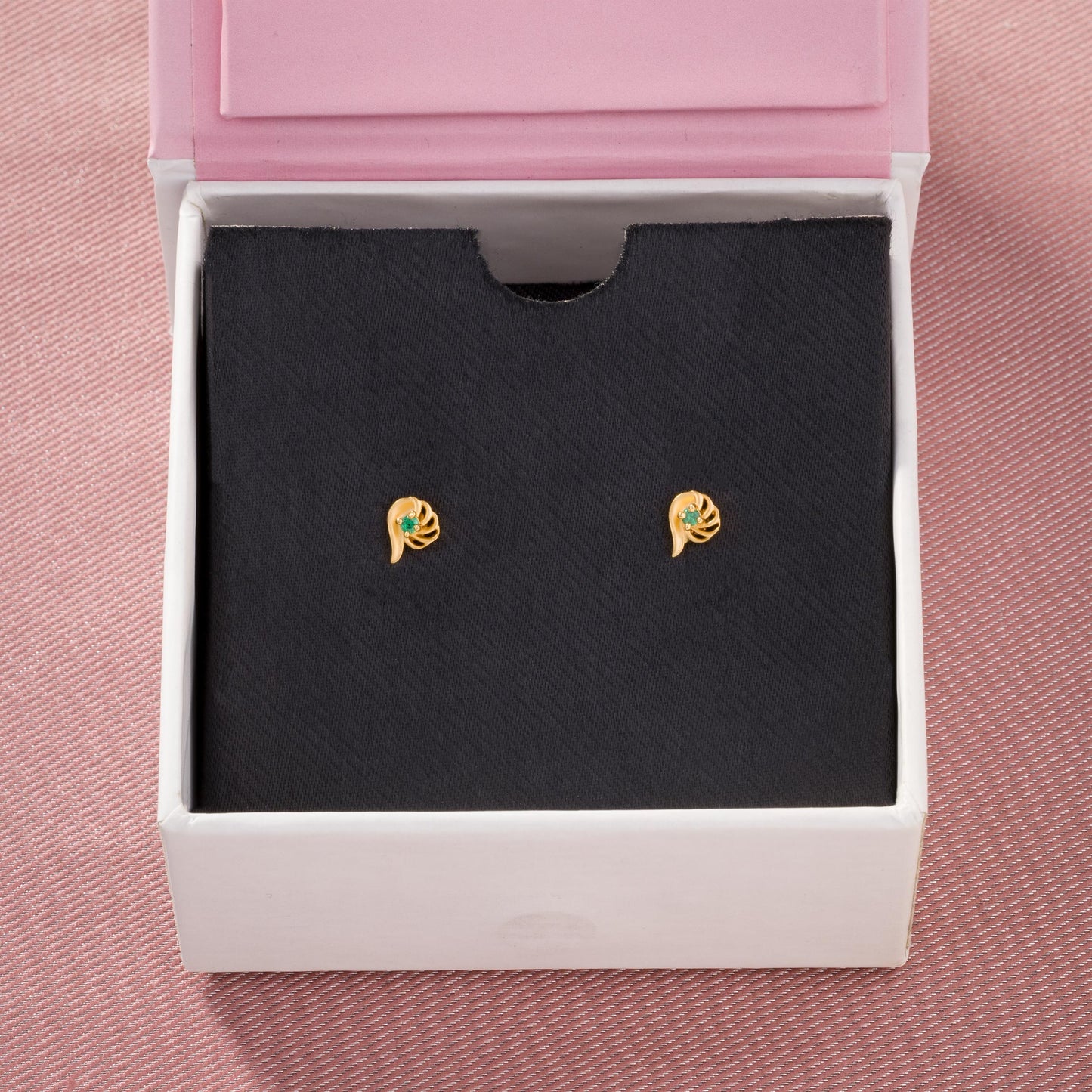 green leaf whisper studs