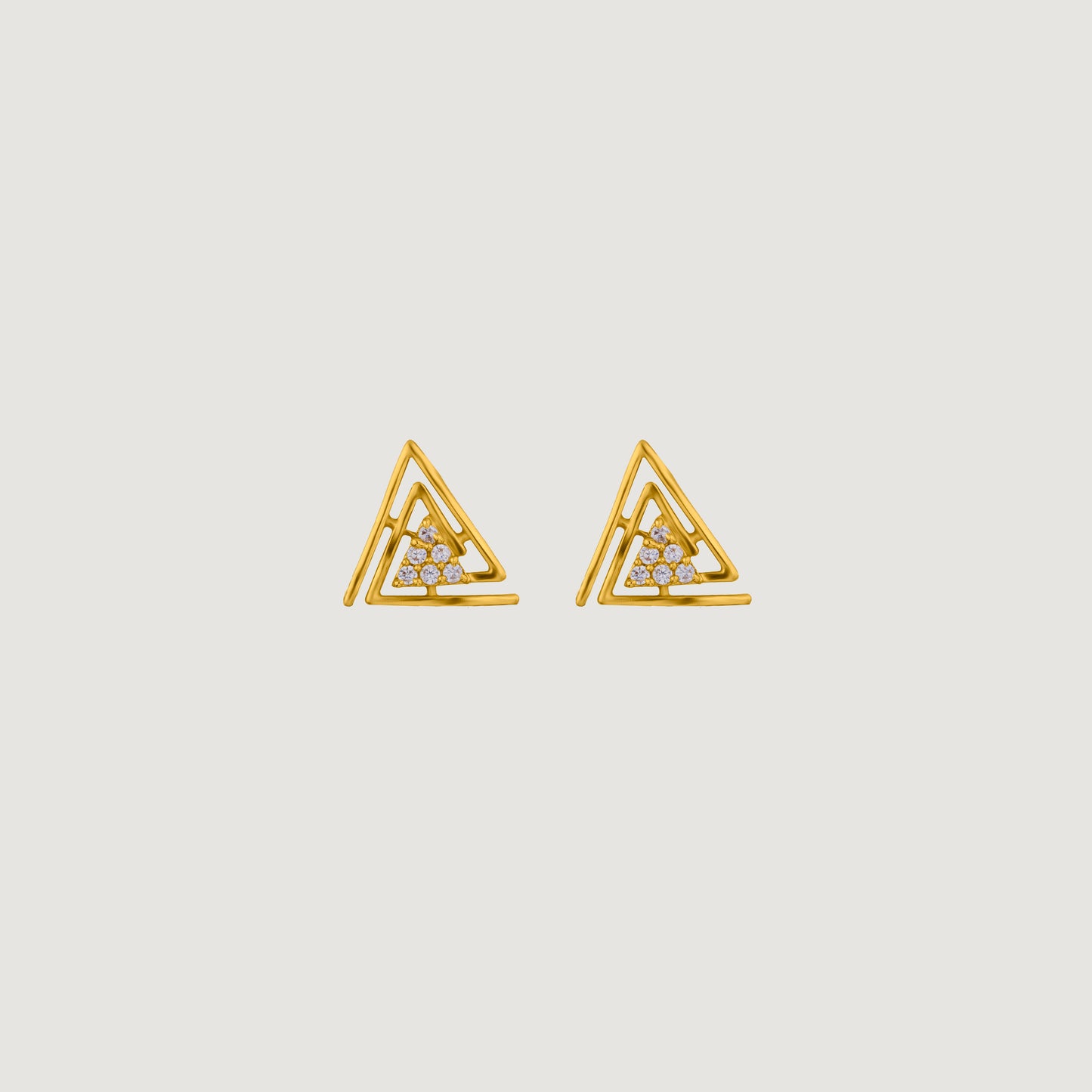 pair of golden earrings with diamonds