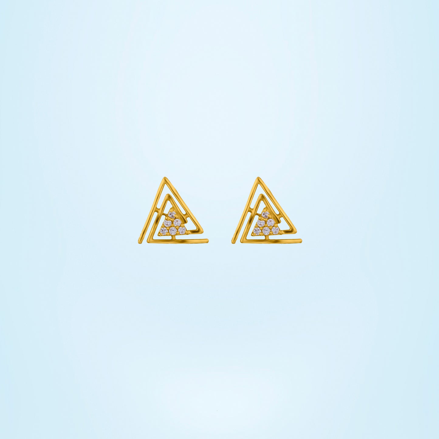 pair of golden earrings with diamonds