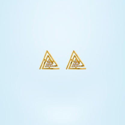 Pair of Golden Earrings with Diamonds