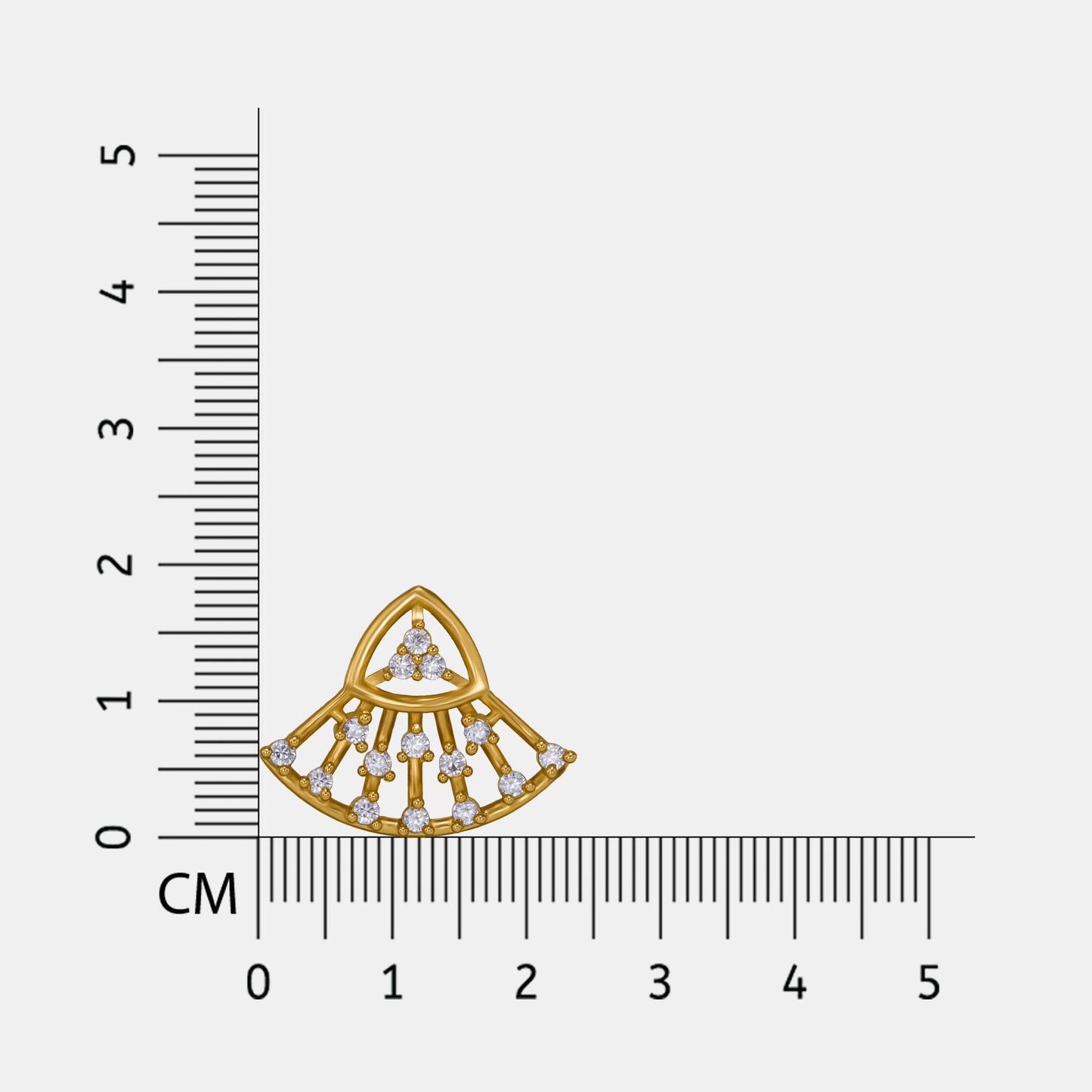 golden fan white drop stud