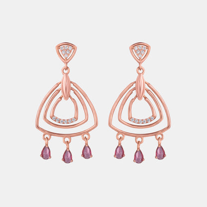 Rose Gold Earrings with Diamonds