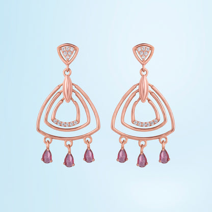 Rose Gold Earrings with Diamonds