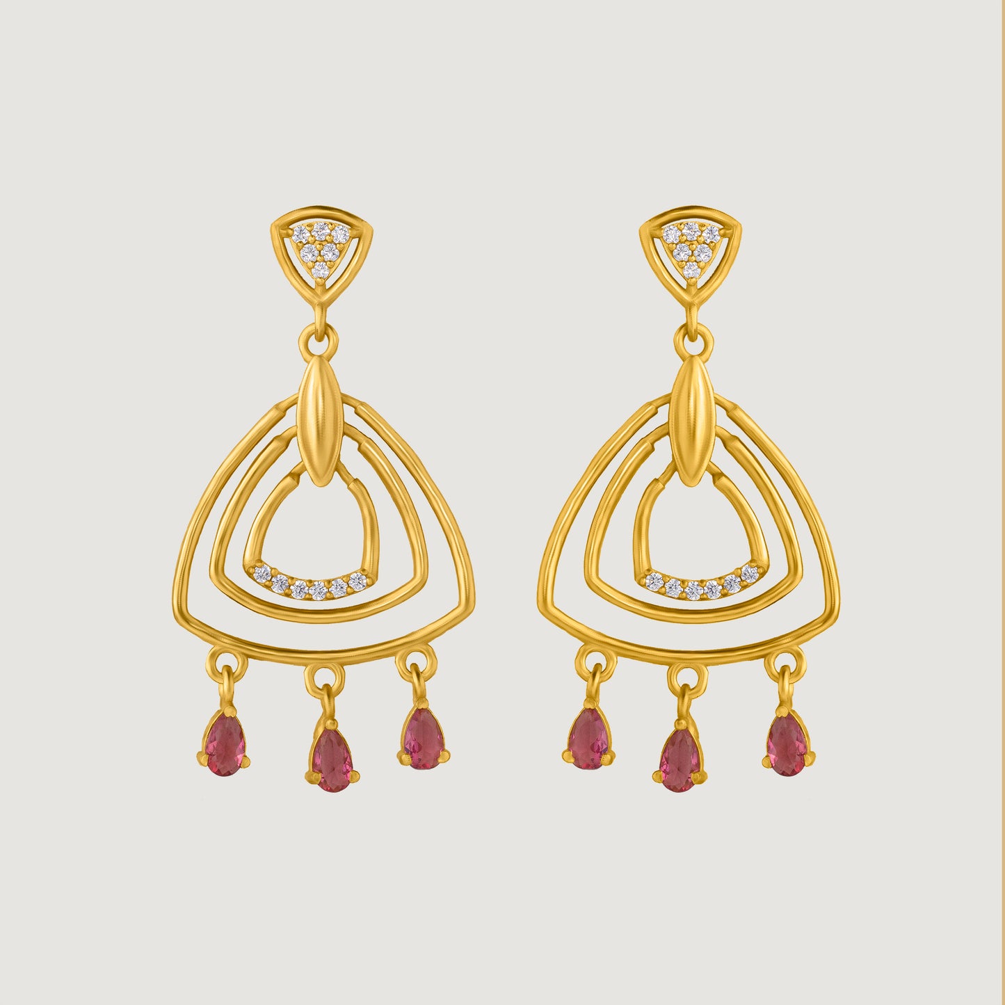 red cascade earrings