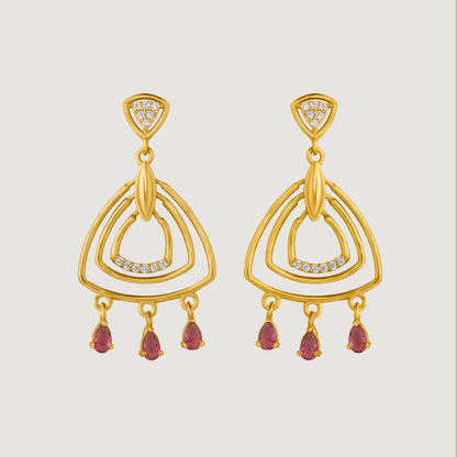 Red Cascade Earrings