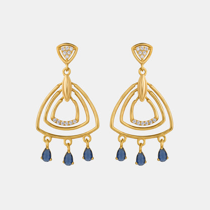 Pair of Golden Earrings with Diamonds