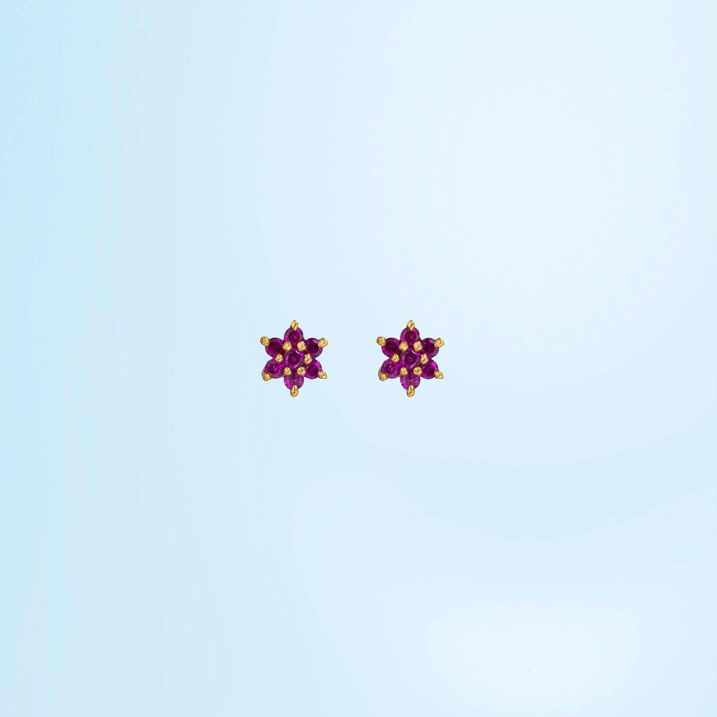 red bloom petite studs