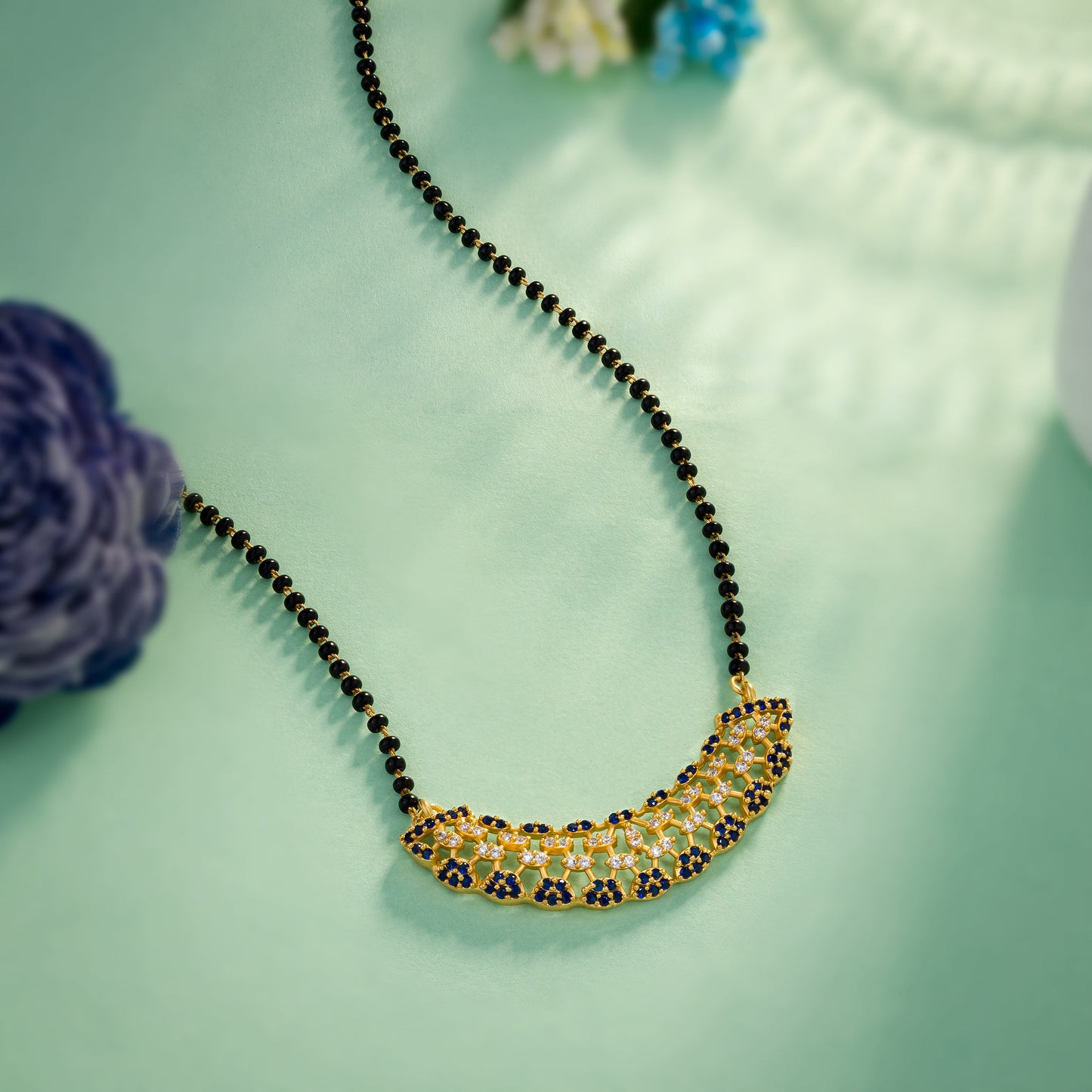 blue blossom mangalsutra